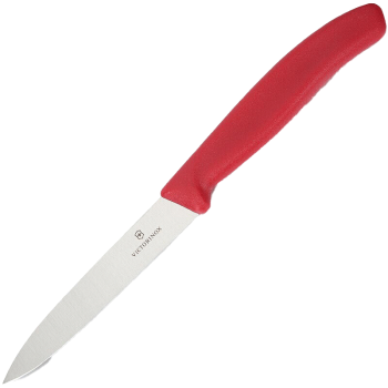 维氏瑞士军刀水果刀面包刀多功能不锈钢平刃削皮刀西瓜刀红色6.7701