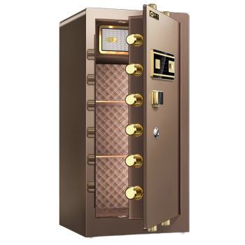 黑石保险柜家用大型保险箱 全钢防盗可入墙入柜办公保管箱 指纹密码咖金色120cm
