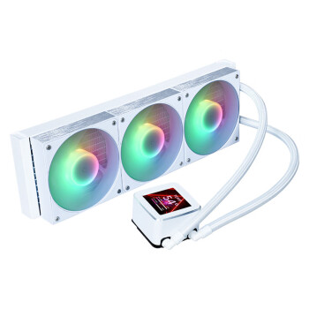 先马（SAMA）XW360标配风扇白色方屏一体式CPU水冷散热器 2.8英寸自定义LCD显示屏/专属软件/大铜底/高性能冷排