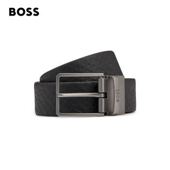 BOSS男士2024夏季新款品牌标识装饰扣环双面可用皮革腰带