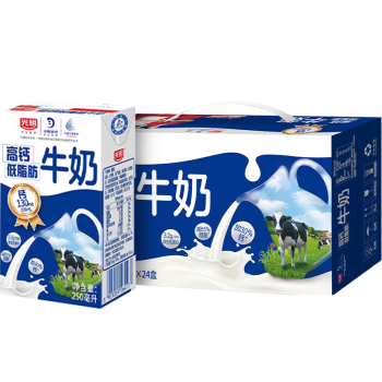 光明 低脂高钙牛奶250ml*24盒 增加30%钙整箱送礼