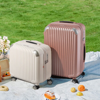 莎米特行李箱小型女拉杆箱男女通用旅行箱可登机箱PC338TC18英寸米白