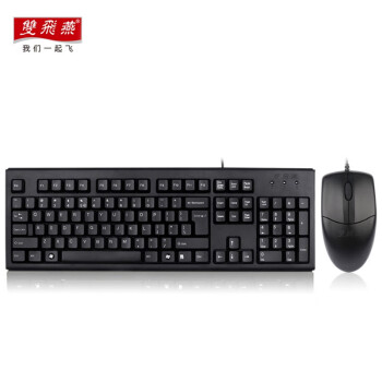 双飞燕（A4TECH）KK-5520N 有线键盘鼠标套装台式机电脑笔记本外接键鼠防水（双USB接口） 无光