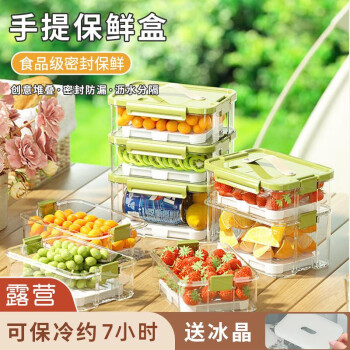 PAKCHOICE保鲜盒手提水果盒便携便当盒移动小冰箱食品级大容量锁鲜野餐盒