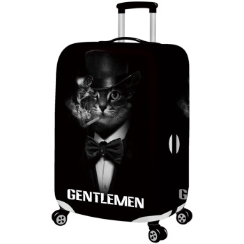 欣沁 箱套拉杆箱耐磨保护套行李箱防尘套子绅士猫XL码（30-32英寸）