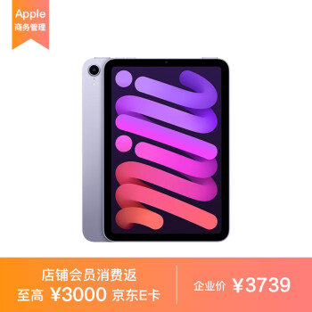Apple iPad mini 8.3英寸平板电脑 2021款(64GB WLAN版/A15芯片) 紫色 MK7R3CH/A*企业专享