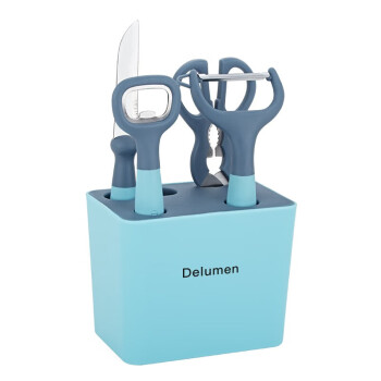 Debo DELUMEN 刀具组合厨房剪刀切肉削皮水果刀辅食开瓶器套装LM-005