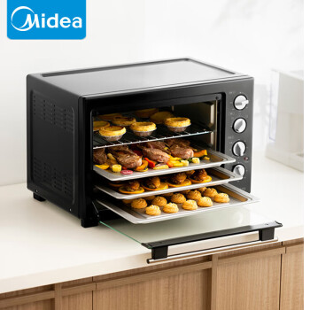 美的（Midea）40L家用大容量 多功能电烤箱 独立控温 机械操控 四层烤位 多功能烘焙 MG38CB-AA