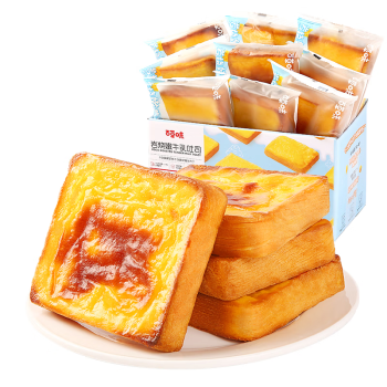 百草味 岩烧嫩牛乳吐司400g 早餐面包糕点整箱小吃休闲食品