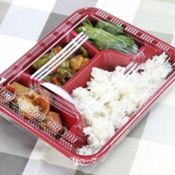 喜联华外卖快餐盒汤饭餐盘菜盒加厚 一次性餐盘 分格团餐打包盒500起售