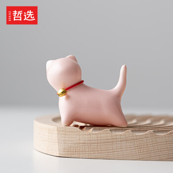 哲选（zhexuan） 茶宠摆件 陶瓷萌猫动物摆件-粉色
