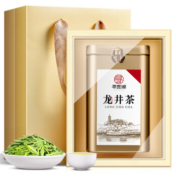 寻西湖龙井茶茶叶绿茶2024新茶特级明前嫩芽浓香型耐泡茶叶礼盒100g*1箱