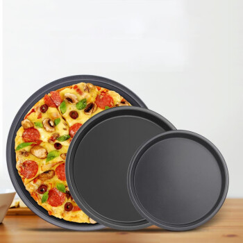畅宝森  黑色碳钢披萨烤盘一个 10英寸深盘 3个起购 1RP