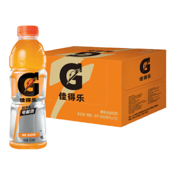 百事可乐 佳得乐 GATORADE 橙味 补充电解质 运动饮料 600ml*15瓶 整箱