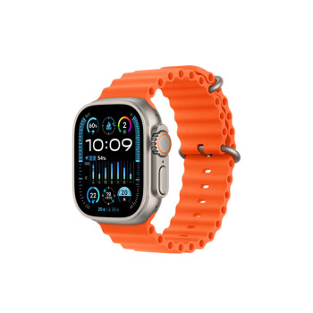 Apple Watch Ultra2 智能手表 GPS+蜂窝款 49毫米 钛金属表壳橙色海洋表带 eSIM健康电话手表 MRF83CH/A