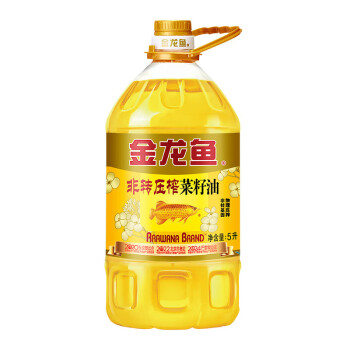 金龙鱼 食用油 非转基因压榨一级菜籽油5L（新老包装随机发货）