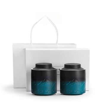 松韵清山海观大茶叶罐家用储茶罐防潮创意摆件茶具陶瓷密封罐