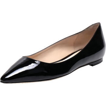 周仰杰（JIMMY CHOO ）女士漆皮尖头平底鞋黑色 ROMY FLAT PAT 247 BLACK 36