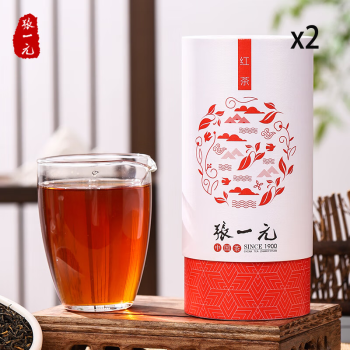 张一元 茶叶 特级浓香型滇红红茶100g/罐*2罐金芽古树茶茶语系列