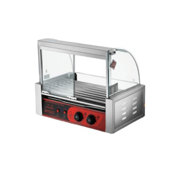 NGNLW摆摊专用脆皮新型烤肠机滚动式商用全自动烤香肠机热狗机   七管带门带食物架