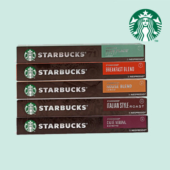 星巴克（Starbucks） 胶囊咖啡 佛罗娜+意式+特选+早餐综合+派克 瑞士进口10粒*5盒