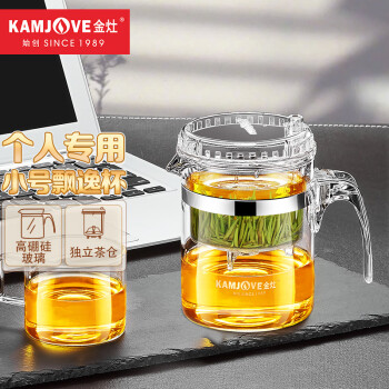 金灶（KAMJOVE）茶壶耐热玻璃杯飘逸杯玻璃泡茶壶 花茶壶TP-140 300毫升