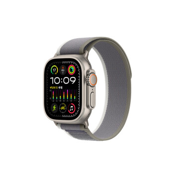 Apple/苹果 Watch Ultra2 智能手表GPS+蜂窝款49毫米钛金属表壳绿配灰色野径回环式表带S/M MRFN3CH/A