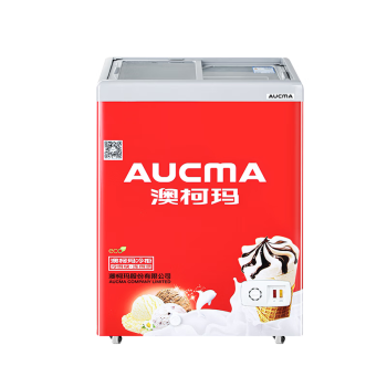 澳柯玛（AUCMA）商用雪糕柜 镀膜玻璃门冷冻柜 小型平面卧式雪糕展示柜 水果店超市速冻冷柜 上下推拉 SD-100FC