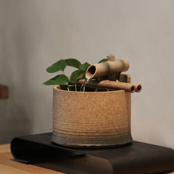 万仟堂 竹语·汉风·流水器 流水摆件 茶具配件 陶瓷茶具落地桌面摆件配件