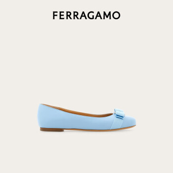菲拉格慕（Ferragamo）女士淡蓝色Varina芭蕾舞平底鞋 0775747_1D _ 75/38码
