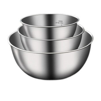 拜格（BAYCO）304不锈钢盆洗菜盆沙拉碗加厚和面打蛋盆调料盆带刻度17cm BG8308