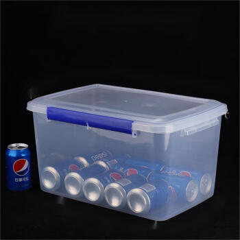 鸿俊达48*34*29保鲜盒透明塑料盒长方形密封冷藏食品冰箱收纳