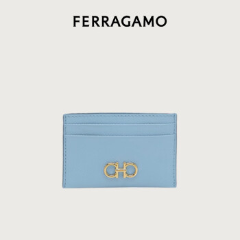 菲拉格慕（Ferragamo）女士淡蓝色Gancini信用卡包 0774990