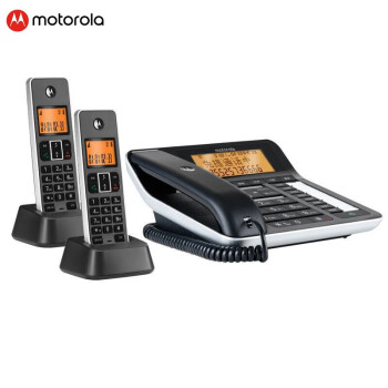 摩托罗拉（Motorola） C7501RC录音电话机座机无绳子母机自动录音一拖一商用家用黑名单座机 一拖二