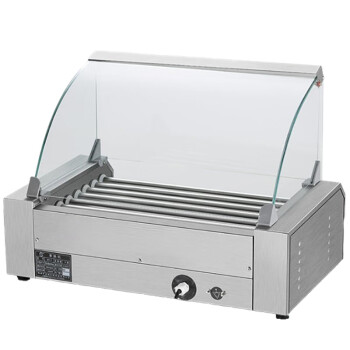 苏勒 全自动小型烤火腿肠机器商用烤肠机热狗机烤香肠机   7管可拆卸玻璃罩 