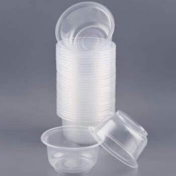 参喜一次性碗圆形加厚透明餐盒塑料外卖打包碗 360型 300ml无盖500个