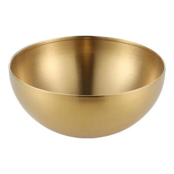佐滋 韩式沙拉碗不锈钢碗多用料理盆砂光冷面碗面碗ins风 金色28cm