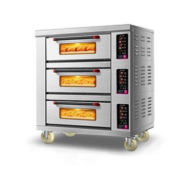乐创（lecon） 商用烤箱大型蛋糕披萨烤箱商用面包月饼焗炉三层九盘烤箱380V（石板蒸汽）LC-YXDZ306