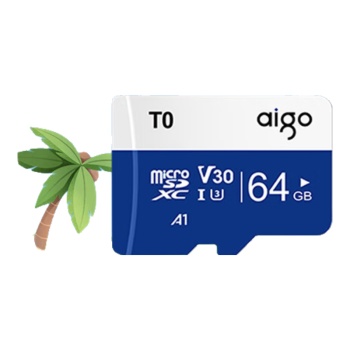 爱国者（aigo）64GB 内存卡TF（MicroSD）存储卡A1 U3 V30 4K行车记录仪&监控摄像头手机平板相机游戏机储存卡 T0