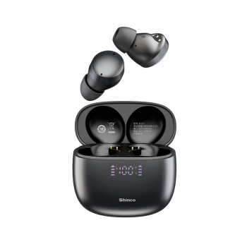 新科（Shinco）降噪运动游戏耳机适用于华为苹果手机双麦ENC通话降噪TWS蓝牙耳机GT27 黑色