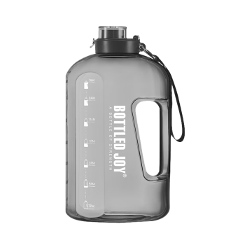 BOTTLED JOY吨吨桶运动水壶Tritan吨吨杯大容量水桶顿墩桶刻度水杯1500ml黑色