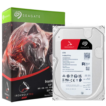 希捷（SEAGATE）NAS硬盘6TB 企业级 256MB 7200转 CMR垂直 SATA 希捷酷狼PRO 机械硬盘 550年负载 数据恢复服务