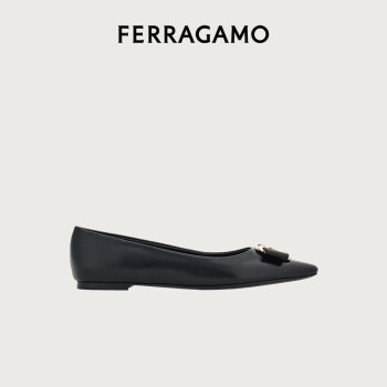 菲拉格慕（Ferragamo）女黑色平底鞋 0768694_1D _ 75/38码 礼物送女友