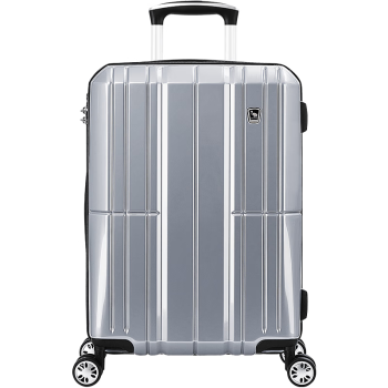 爱华仕大容量行李箱24英寸女拉杆箱男万向轮密码学生PC旅行箱皮箱子银色