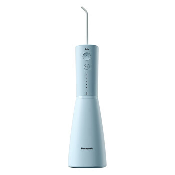 松下（Panasonic）冲牙器立式高频脉冲水流洗牙器 电动冲牙器 焕光瓶EW1423静谧蓝