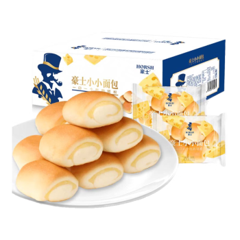 豪士【十个勤天】小小面包380g 早餐芝士夹心面包整箱办公室休闲零食