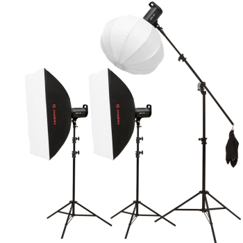 金貝（JINBEI）EF150pro直播补光灯LED摄影灯网红美颜灯服装箱包直播短视频拍摄常亮灯摄影棚柔光灯三灯套