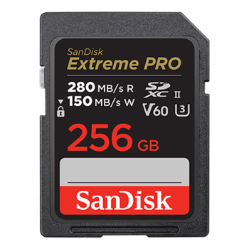 闪迪（SanDisk）256GB SD内存卡 6K视频 V60 U3 C10 高速相机存储卡 读速280MB/s 写速150MB/s 高清拍摄 畅快连拍