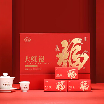 七春茶叶 大红袍礼盒装特级乌龙茶武夷山端午父亲节送长辈礼盒144g