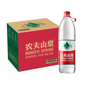 农夫山泉饮用水1.5L 1*12瓶 饮用天然水沏茶煲汤办公室用水包装随机